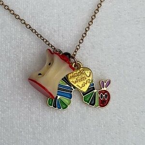 Handmade The Very Hungry Caterpillar Necklace 18K Gold Stainless‎ Steel